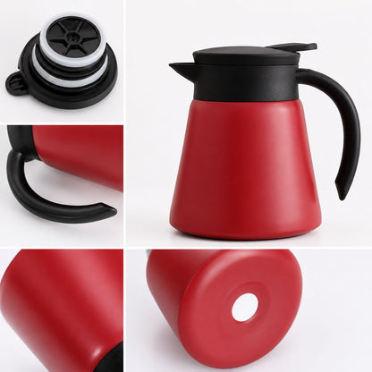 Stainless Steel Vacuum Carafe 20 oz – Double-Wall Insulated Coffee & Tea Server with Push-Button Spout for Kitchen, Office & Everyday Use