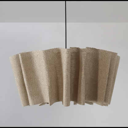 Lámpara colgante de tambor de tela de 16 pulgadas, color blanco y topo, casquillo E27, luminaria contemporánea para comedor o dormitorio, lámpara de techo suspendida con difusor suave