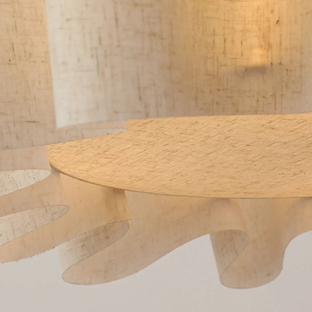 Lámpara colgante de tambor de tela de 16 pulgadas, color blanco y topo, casquillo E27, luminaria contemporánea para comedor o dormitorio, lámpara de techo suspendida con difusor suave