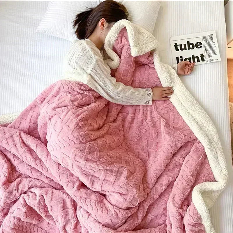Reversible Sherpa Fleece Throw Blanket – Plush Double-Sided Winter Bedding for Couch, Bed & Sofa