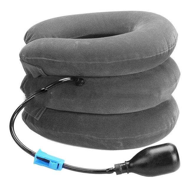 Inflatable Neck Support Pillow for Pain Relief & Cervical Alignment – Adjustable Air Traction Device for Home Use, Portable