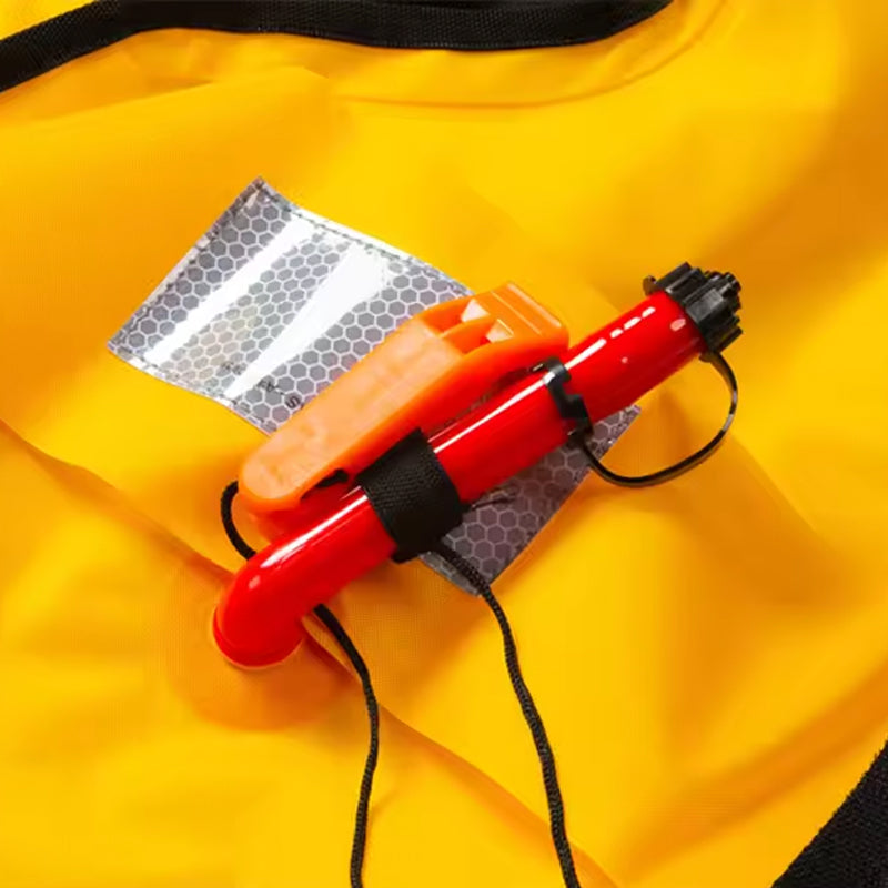 Auto-Inflate Life Vest – 150N Buoyancy, 3-5 Second Deployment, Adjustable Fit for Adults up to 330 lbs, SOLAS Reflective Strips, Neoprene