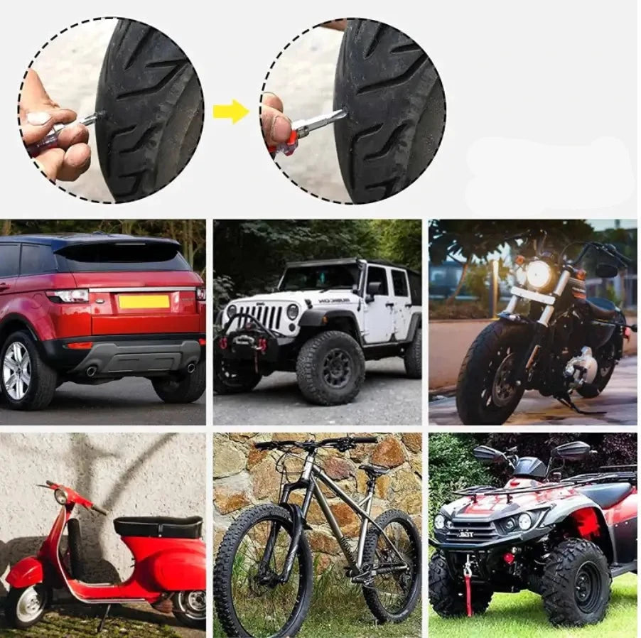 Tubeless Tire Repair Screws for Cars, Trucks & Motorcycles – Professional Rubber Plugs for Puncture Repair