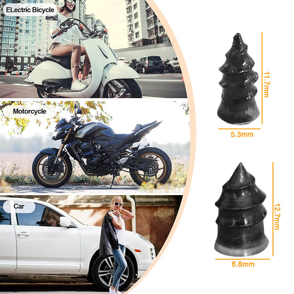 Tubeless Tire Repair Screws for Cars, Trucks & Motorcycles – Professional Rubber Plugs for Puncture Repair