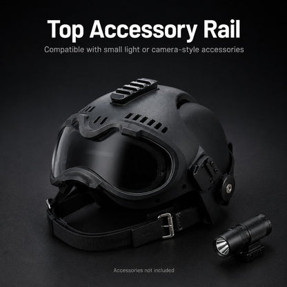 Ortekor K9 Tactical-Style Dog Helmet with Goggles for Hiking & Outdoor Training - Helps Shield Eyes from Wind, Dust & Trail Debris
