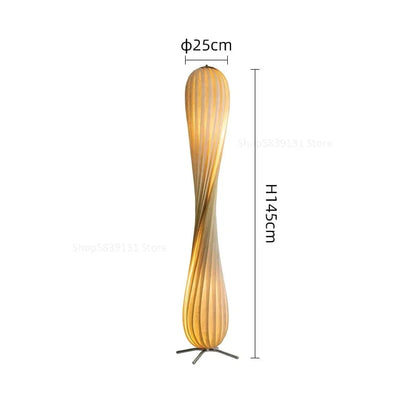 Twisted Wood Standing Lamp Natural Birch 47 in Sculptural LED Light for Bedroom Living Room Modern Minimalist Ambient Lighting
