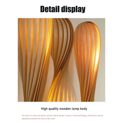 Twisted Wood Standing Lamp Natural Birch 47 in Sculptural LED Light for Bedroom Living Room Modern Minimalist Ambient Lighting