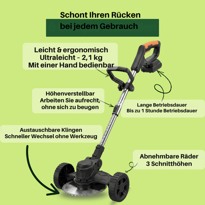 Cordless String Trimmer 3-in-1 21V Lithium-Ion Grass Edger Lawn Tool with 6-Inch Cutting Path for Yard Work & Garden Maintenance
