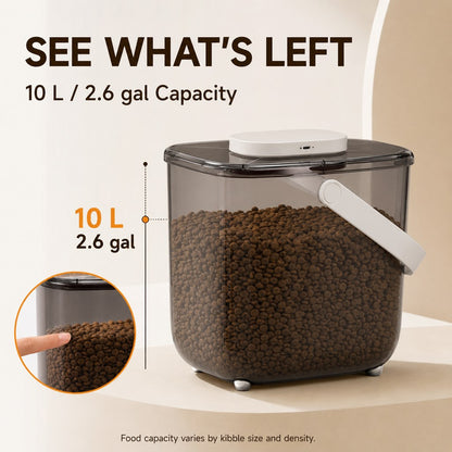 Ortekor 10L Automatic Vacuum Pet Food Storage Container for Pantry & Feeding Stations - Helps Reduce Air Exposure Between Meals