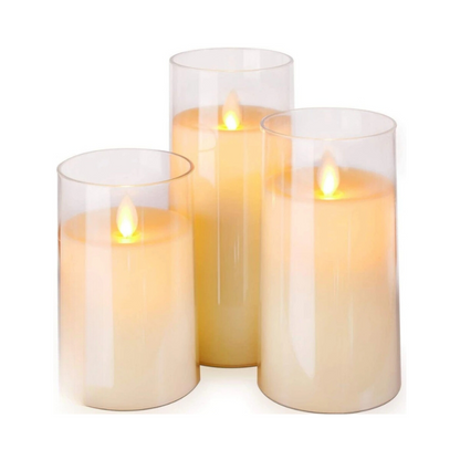 Battery-Operated LED Pillar Candles with Flickering Flame & Timer – Flameless Candle Lights for Home Decor, Weddings, Holidays