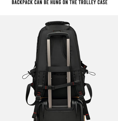 Large Expandable Backpack 60-Liter USB Charging Port Laptop Compartment up to 17 Inch Travel Carry-On Shoe Storage Anti-Theft Pocket for Bus