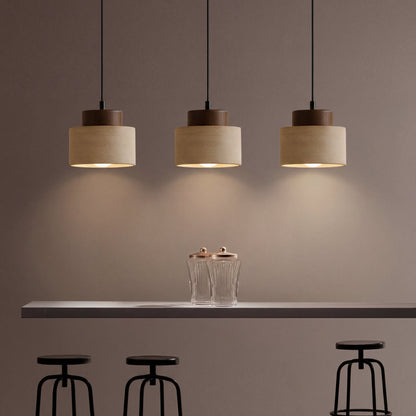 Travertine Stone Pendant Light – Adjustable Wabi-Sabi Ceiling Fixture for Kitchen Island, Dining Room & Living Room – Warm LED Lighting
