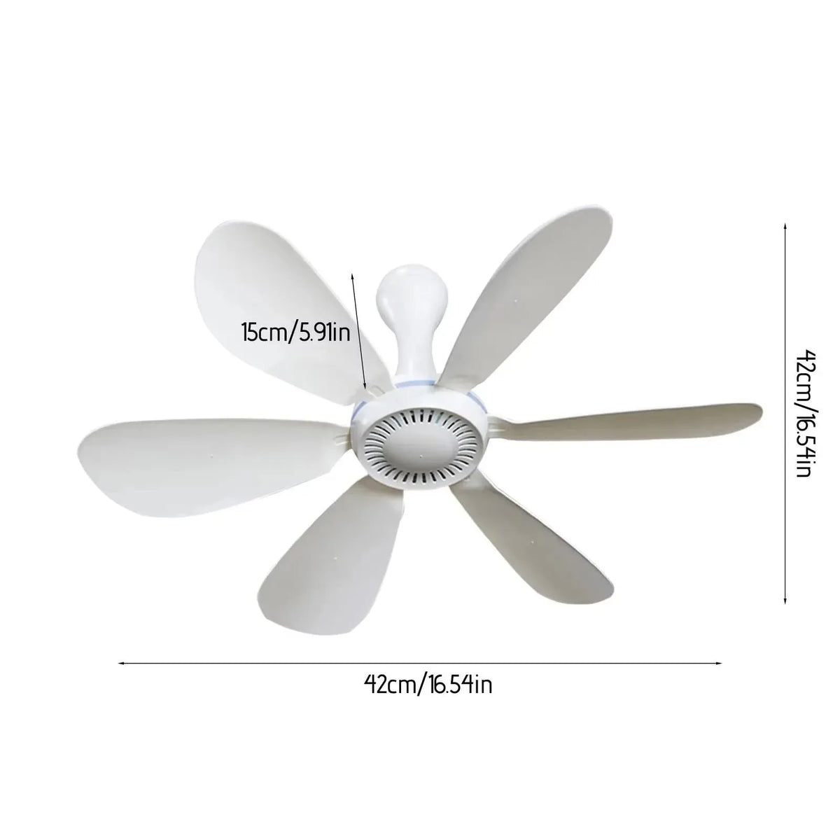 Portable Hanging Fan with Remote – 6-Blade Ceiling Fan and Timer for Camping, Tents, RVs