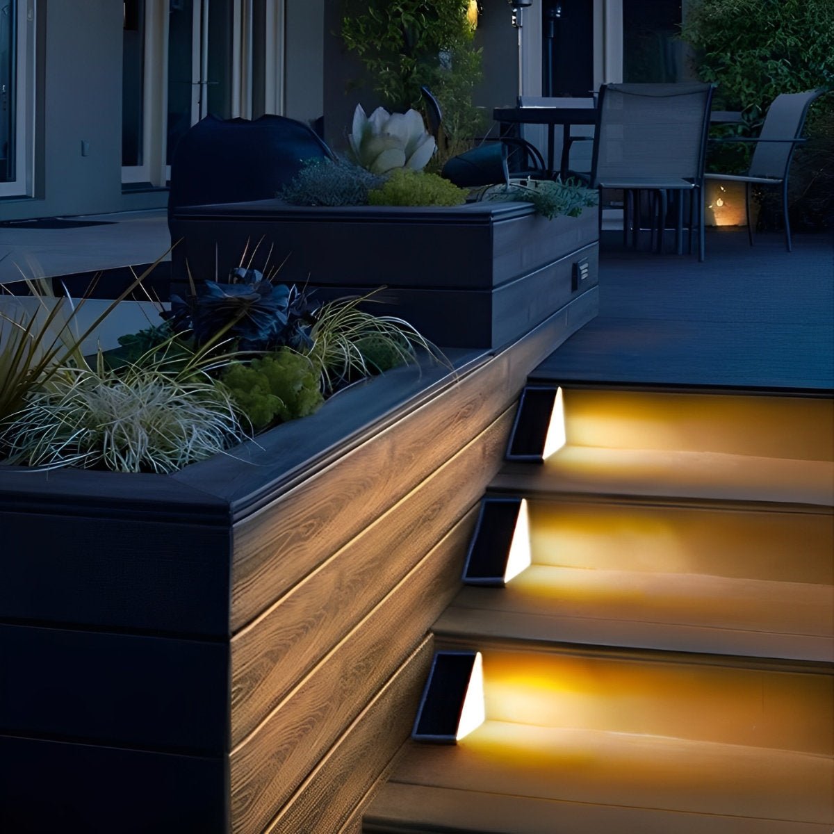 Motion-Sensing Solar Step Light for Outdoor Stairs, Paths & Decks – 2.8 in Compact Triangle Design with Warm & Cool White – Waterproof IP65