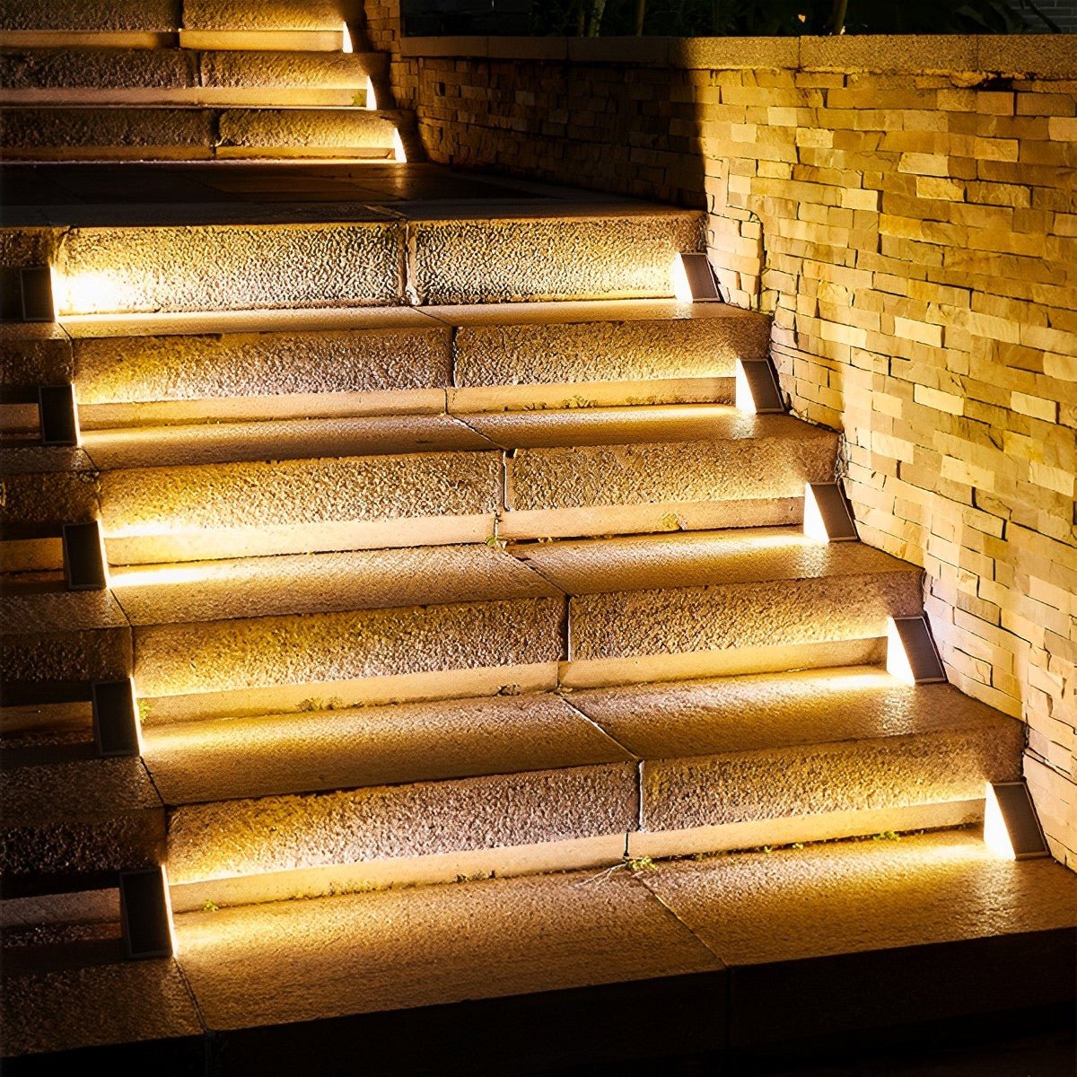 Motion-Sensing Solar Step Light for Outdoor Stairs, Paths & Decks – 2.8 in Compact Triangle Design with Warm & Cool White – Waterproof IP65