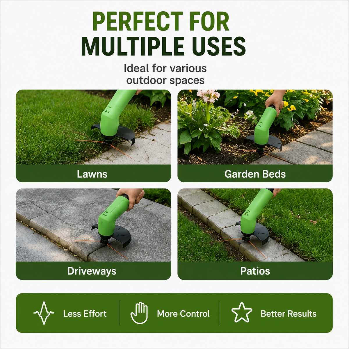 Battery-Powered Handheld Lawn Edger Compact Garden Tool for Trimming Grass Edges Pathways Borders Adjustable Lightweight Yard Maintenance
