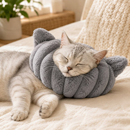 Ortekor Cozy U-Shaped Pet Neck Pillow for Cats & Small Dogs – Soft Plush Sleeping Support Cushion for Comfortable Naps at Home & Travel