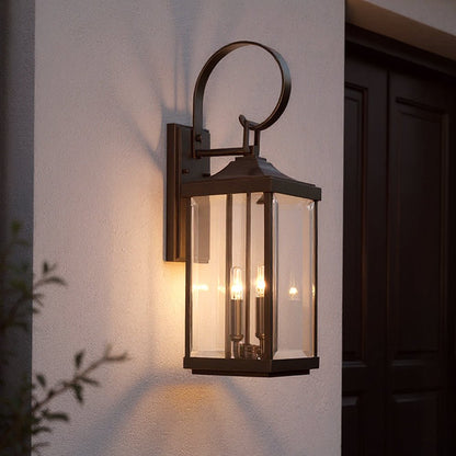Outdoor Sconce Light 22 Inch Bronze Finish Exterior Lantern Fixture with Beveled Glass for Entryway Patio Porch House Facade Traditional Col