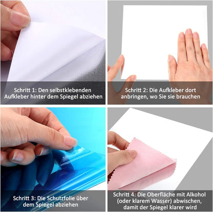Self-Adhesive Reflective Sheet Safe Shatterproof Mirror Film for Home Kids Rooms Gym Decor