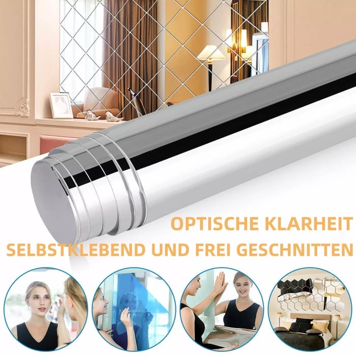 Self-Adhesive Reflective Sheet Safe Shatterproof Mirror Film for Home Kids Rooms Gym Decor
