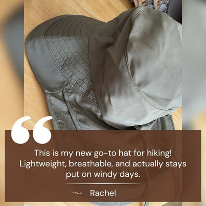Wide-Brim Sun Hat with UV Protection & Adjustable Chin Strap for Women – Lightweight Travel Beach Headwear
