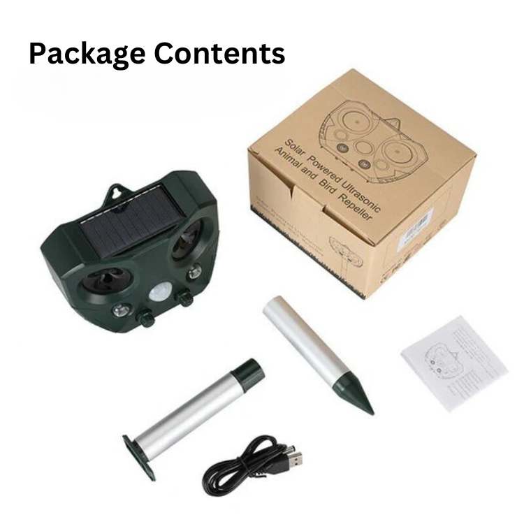 Solar Motion-Activated Animal Repeller with Ultrasonic Frequency & LED Flash for Yards Gardens Patios