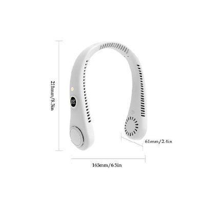 Hands-Free Wearable Personal Neck Fan with 5 Speeds and Dual Bladeless Air Vents for Outdoor Sports Hiking Gym Running Travel Summer Heat