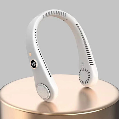 Hands-Free Wearable Personal Neck Fan with 5 Speeds and Dual Bladeless Air Vents for Outdoor Sports Hiking Gym Running Travel Summer Heat