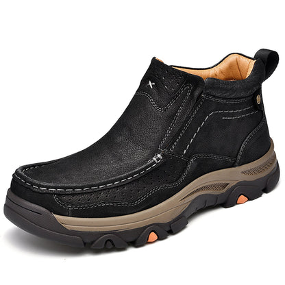 Leather High-Top Ankle Boot Orthopedic Arch Support Walking Sneakers for Men & Women | Posture Correcting Slip-On Athletic Footwear