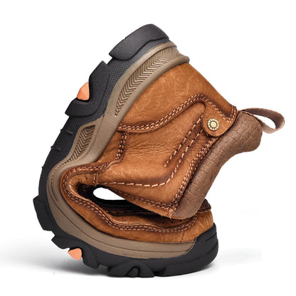 Leather High-Top Ankle Boot Orthopedic Arch Support Walking Sneakers for Men & Women | Posture Correcting Slip-On Athletic Footwear