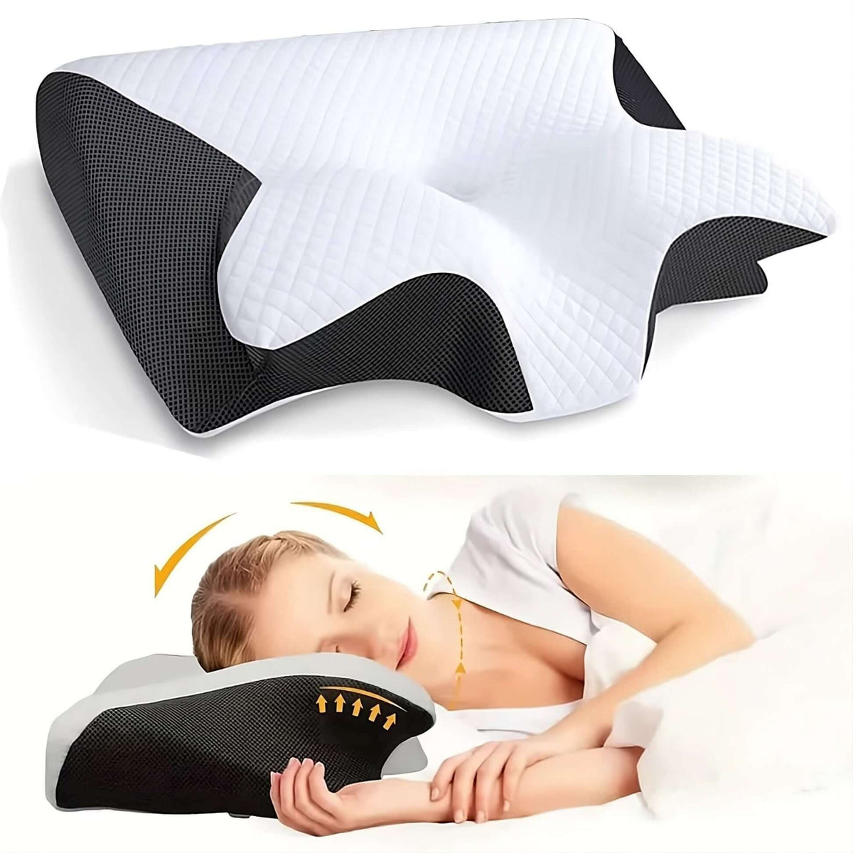 Contoured Memory Foam Pillow (Removable Washable Cover)