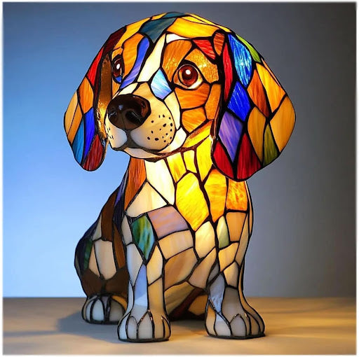 Dog Breed LED Night Light Sculpted Resin Desk Lamp with USB Power for Bedroom, Living Room & Nursery Decor | Accent Lighting for Pet Lovers