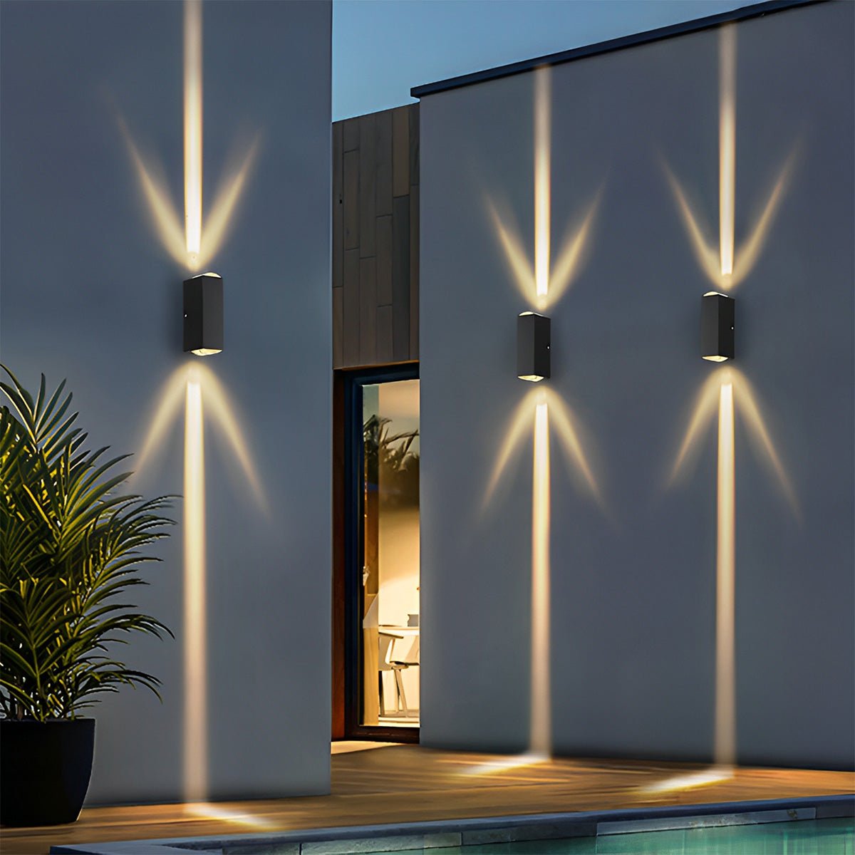 Up Down LED Wall Sconce 7 Inch Aluminum Indoor Outdoor Light for Hallways Entryways Stairs Pathways Warm White Cool White 110V Weatherproof