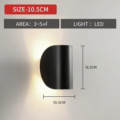 Adjustable Bidirectional Sconce 6.5 Inch Aluminum Light Fixture Black White for Entryway Bedroom Living Room Rotatable G4 LED Mount