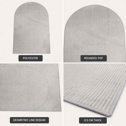 Office Chair Floor Protector Mat – Non-Slip Polyester Rug for Hardwood, Laminate & Carpet | Desk Area Guard in Cream or Gray