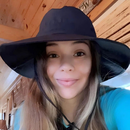 Wide Brim Sun Hat for Women with UPF 50+ Protection & Breathable Mesh Panels for Hiking Beach Gardening Outdoor Activities