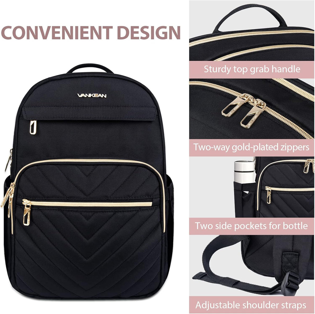 Water-Resistant Laptop Backpack with USB Charging Port for Women – Fits 15.6 Inch Laptops, Commuter & Travel Bag with Padded Compartments