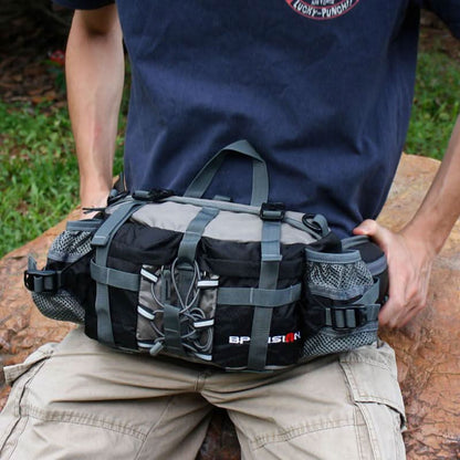 Lista para la aventura | Riñonera de senderismo impermeable con doble portabotellas | Diseño espacioso para estilos de vida activos