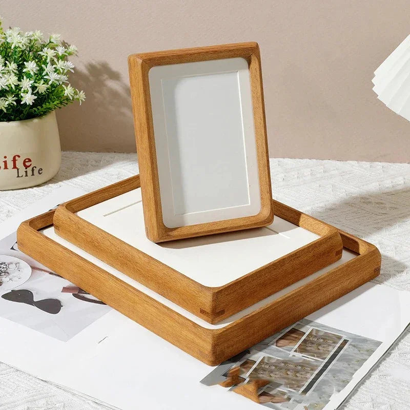 Wooden Picture Frame A4 8.3×11.7 Inch Natural Wood Desktop Display for Photos Certificates Artwork Living Room Office Shelf Decor Acrylic Fr