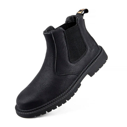 Steel Toe Work Boots for Men - Slip Resistant Industrial Safety Shoes with Waterproof Upper