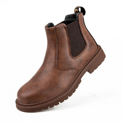 Steel Toe Work Boots for Men - Slip Resistant Industrial Safety Shoes with Waterproof Upper