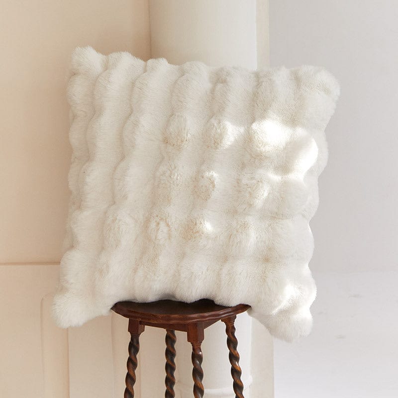 Plush Faux Fur Throw Pillow Case 18x18 or 20x20 Inch Square Cushion Cover Soft Decorative Accent for Sofa Couch Bedroom Living Room Washable