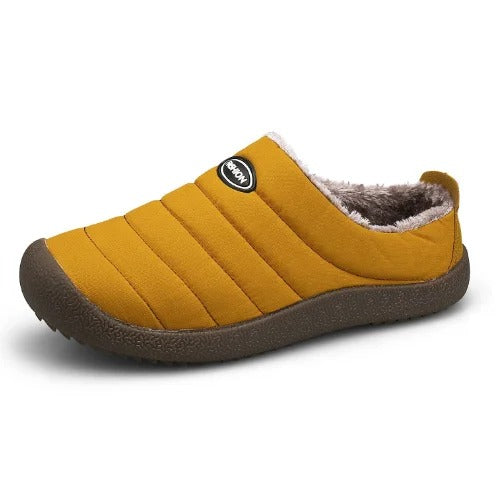 Men's Fleece-Lined Slippers with Non-Slip Sole for Indoor & Outdoor Winter Comfort