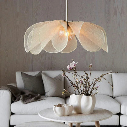 Vintage Fabric Pendant Light with Curved Shade – Warm Glow Ceiling Fixture for Dining Room, Bedroom & Reading Nook