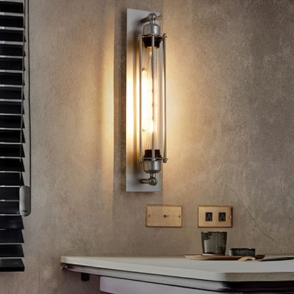 Iron & Glass LED Fixture Vintage Industrial Hardwired Sconce Warm White Light for Hallways Bedrooms Kitchens Bathrooms & Living Spaces