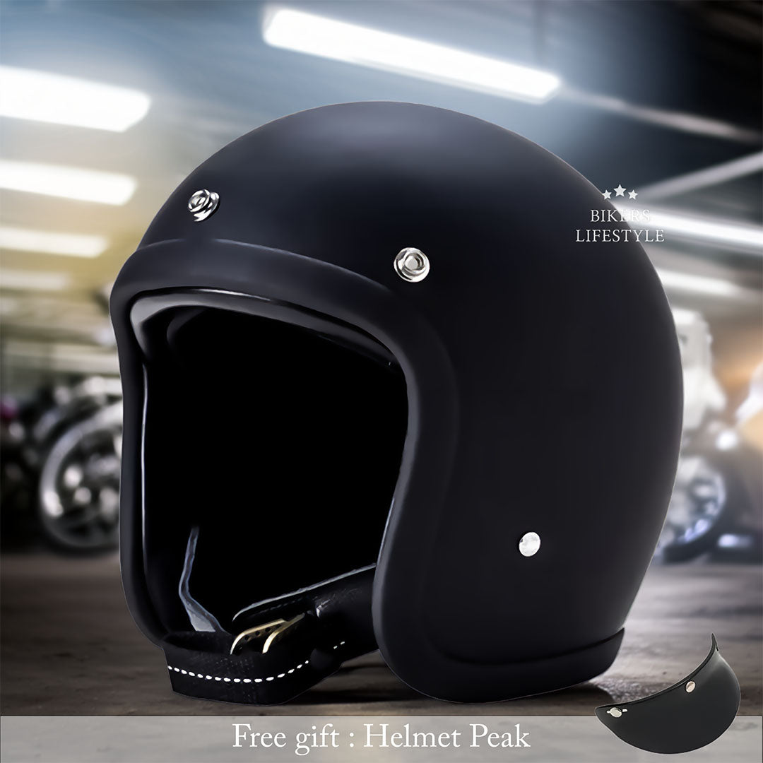 Half Helmet Open Face Motorcycle DOT ECE Certified Retro Cruiser Riding Gear Low Profile Headgear for Harley Chopper Bobber Street Bike