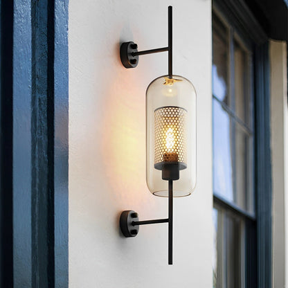 Iron & Glass Sphere Sconce 10 in Black Fixture Warm 3000K E27 Socket Bedroom Hallway Reading Nook Ambient Lighting for Modern Industrial Far