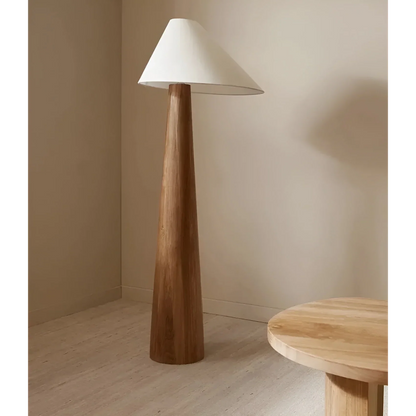 Wooden Standing Lamp 59 inches Tall Soft Warm Glow for Bedroom Living Room Entryway Modern Japandi Style Natural Wood Finish Ambient Downlig