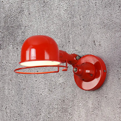 Adjustable Dome Wall Sconce - Industrial Metal Accent Light with Pivoting Head for Bedroom, Hallway & Reading Nook - Hardwired E12 Socket