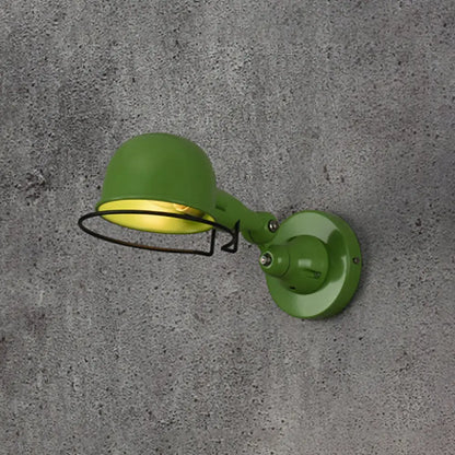 Adjustable Dome Wall Sconce - Industrial Metal Accent Light with Pivoting Head for Bedroom, Hallway & Reading Nook - Hardwired E12 Socket